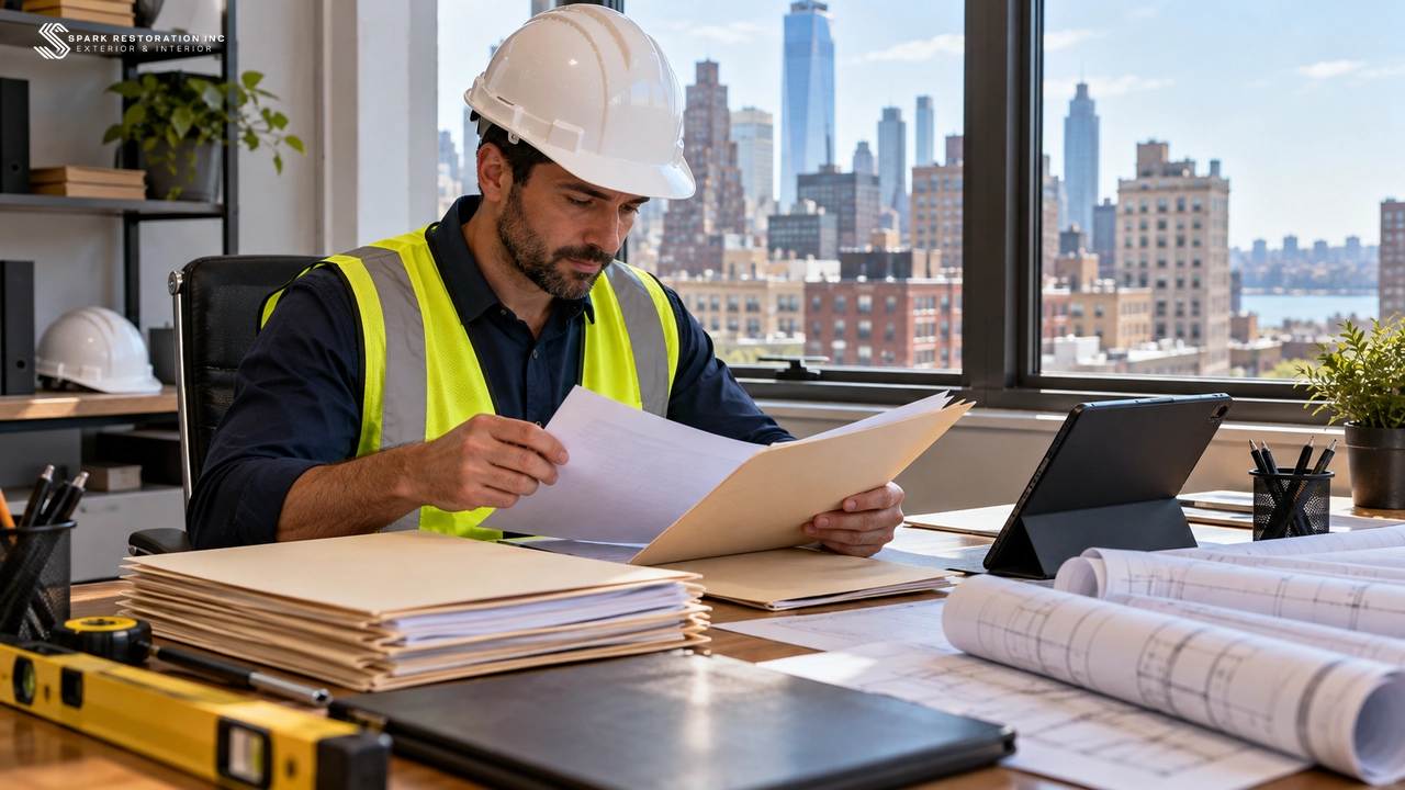 Contractor preparing the alteration package documents and drawings